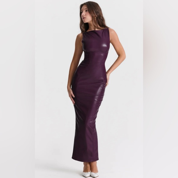 House of CB Dresses & Skirts - House of CB - SAHARA Marlot Vegan Leather Maxi Dress pre-owned size L